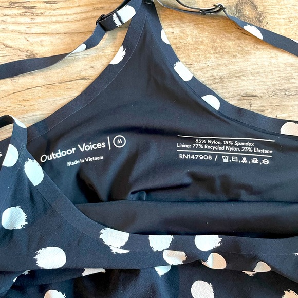 NWOT Outdoor Voices TechnSweat Move Free Dress Black & White Dot Pattern - Picture 4 of 5